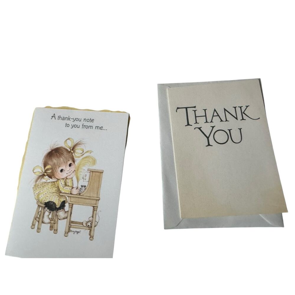 Lot Vintage Thank You and Blank Note Cards Mixed Designs Assorted Envelopes - Picture 4 of 7